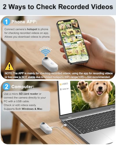 Cat Camera Collar with APP, 1080P HD Pet POV Video Recording