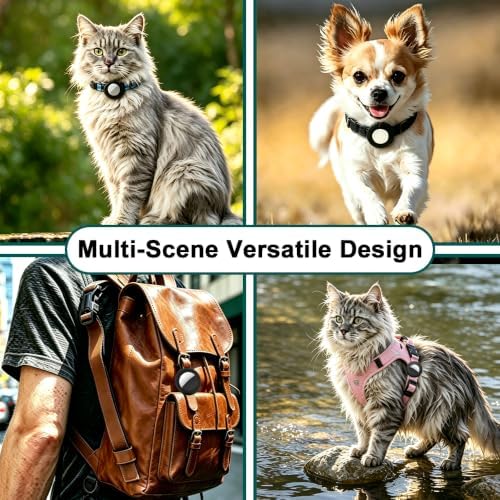 4 Pcs Cat Collar Airtag Holder, Silicone Air Tag Case for Cats | Durability,Waterproof,Comfortable,Pet Safety Silicone,Lightweight,for AirTag & Same-Size Trackers,for Cats and Small Dogs