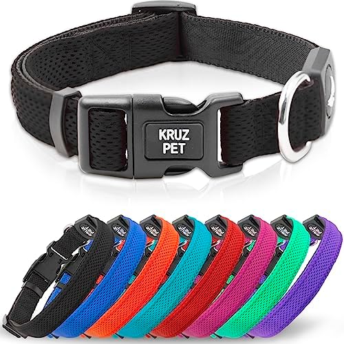 Dog Collar for Small Dogs (Width- 5/8", Neck - 8"-12") | Adjustable Padded Black Dog Collar with Heavy Duty D-Ring | Soft Comfortable Fit for Small Dogs | Black, X-Small