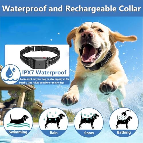 Wireless Dog Fence, Electric Dog Fence & Training Collar with Remote, 2024 Wireless Dog Boundary Containment System, Large Range Sizes, Waterproof Rechargeable Collar for All Dogs,for4dogs