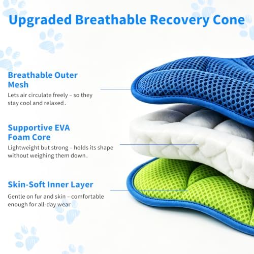 Soft Dog Cone Collar to Stop Licking, Recovery Collar After Surgery, S