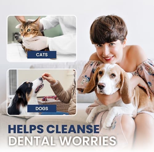 Rad Health Dog Dental Wipes - 100ct Pet Dental Finger Wipes, Easy No-Brush Teeth Cleaning, Removes Plaque & Tartar, Boosts Oral Hygiene, Freshens Breath, Gentle on Mouth, Strong on Build-Up