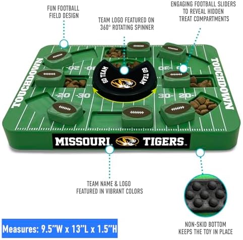 Pets First NCAA Missouri Large Puzzle Toy, Dog Puzzle Treat Toy, New Large Size, Interactive Dog Treat Toy, Dog Slow Feeding Toy