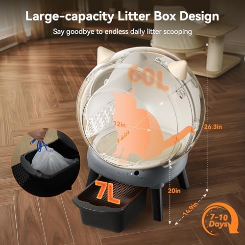 Smart E2 Automatic Self Cleaning Cat Litter Box for Multiple Cats