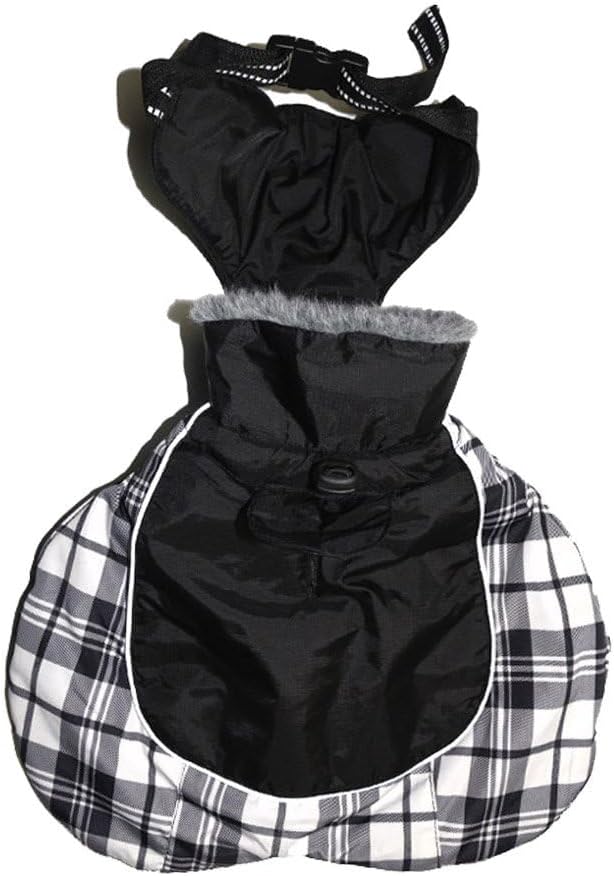 DroolingDog Dog Coats for Small Medium Dogs Winter Jacket Outdoor Stylish Clothes with Nylon Waterproof Material and 100% Polyester Fleece Lining, Black, 3XL