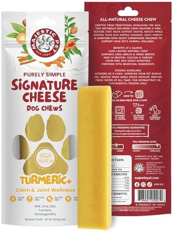 Majestic Pet Himalayan All-Natural Cheese Dog Chews - Long Lasting Dental Chew for Dogs - Healthy Pet Treats with Beneficial Ingredients (Calm & Joint Wellness, Regular, 1 Pack)