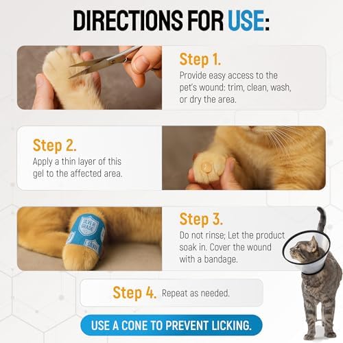 Hot Spot Treatment For Dogs & Cats to Help with Scratches, Cuts, Bites – Set of Honey Wound Repair Ointment in Gel Form + 2 Bandages – Horse & Dog Wound Care with Silver & Honey – All Pets Care – 2 Oz
