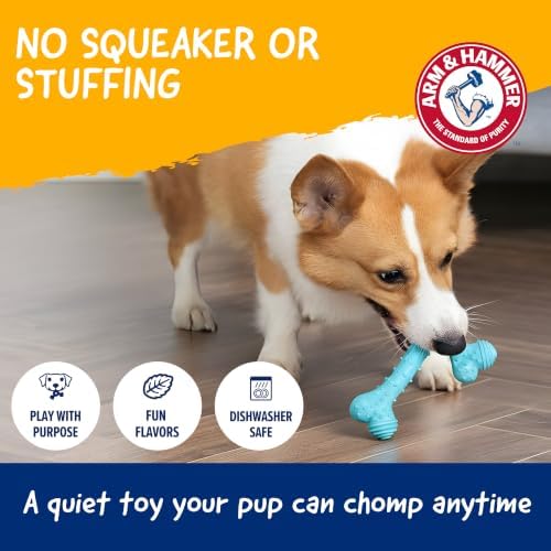 Arm & Hammer Nubbies T-Bone Dental Dog Chew Toy, Peanut Butter Flavor, 2-Pk