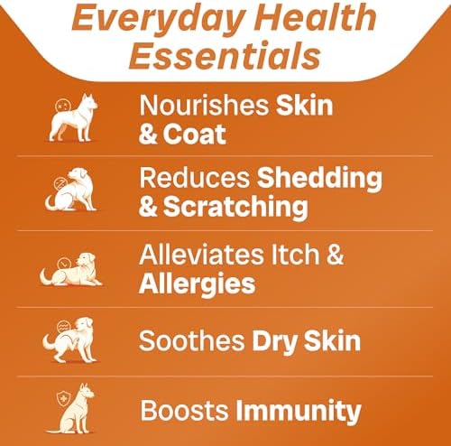 Fish Oil Omega 3 for Dogs - Itch & Allergy Relief, Skin & Coat Supplement