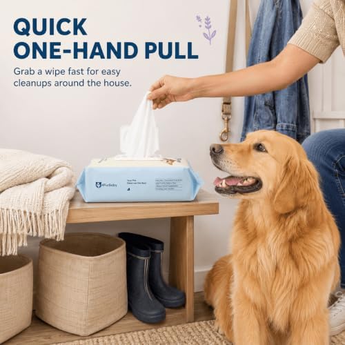 Dog Wipes for Paws and Butt, Lavender, 30 Count