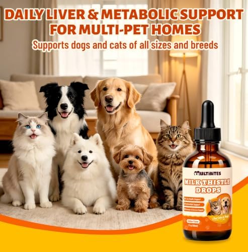 Liquid Milk Thistle for Dogs & Cats, Liver Support for Pets 2 oz