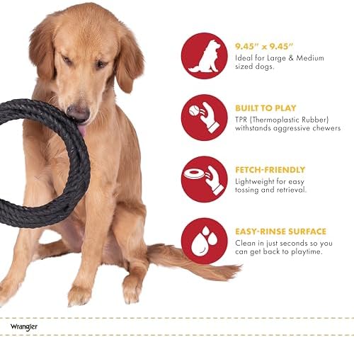 Wrangler Cowboy Rope Toy for Dogs, Medium to Large (Red, Beef Scented)