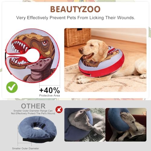 BEAUTYZOO Dog Cone Collar Alternative After Surgery,Pet Neck Donut E‑Collar