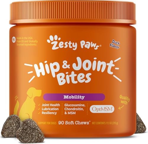 Zesty Paws Glucosamine for Dogs - Dog Joint Supplement, Duck, 90 Ct