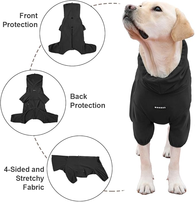 Dog Pajamas for Large Dogs,Extra Large Stretch, Suitable for Adult, Medium-Sized Dogs, Large Pet Jumpsuit Four-Legged Dog Clothes, Pet Clothing. (Black, 6XL)