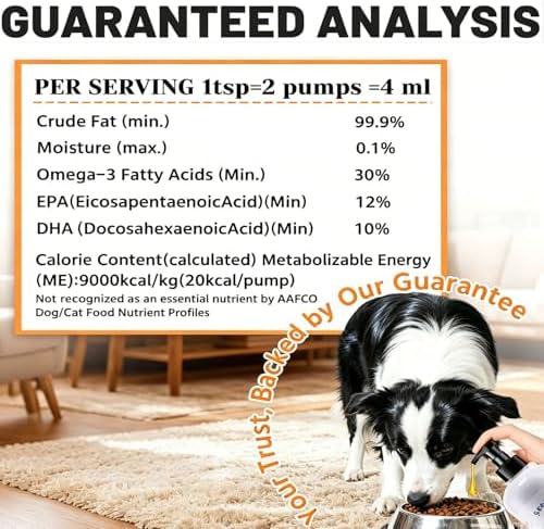 Salmon Oil Supplement for Dogs and Cats, Omega 3 Fish Oil Supports Skin, Coat & Joint Health, 8.5 fl oz