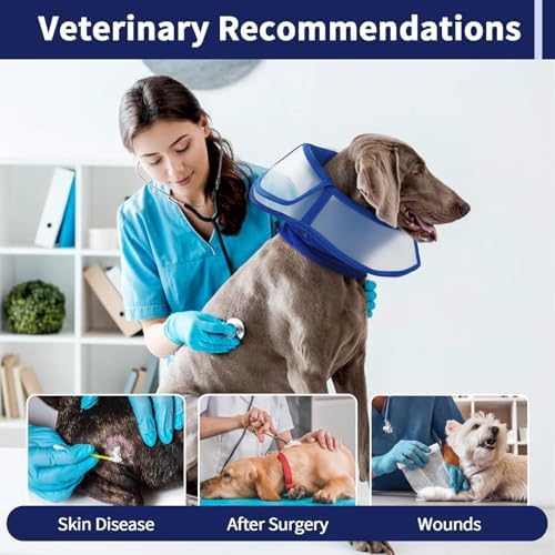 Allroaring Dog Cone, Soft Dog Cones for Dogs, Adjustable Doggie Cone Collar