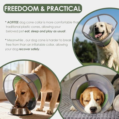 AOFITEE Dog Cone Collar, Soft Cone for Dogs to Stop Licking
