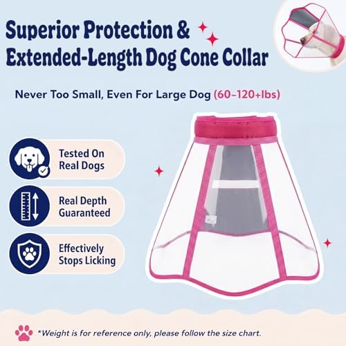 Soft Neck Pad Hard Plastic Dog Surgery Recovery Cone Collar for Large Dogs