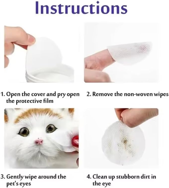 130 Pcs Pet Cleaning Wipes – Dog and Cat Eye Wipes, Gentle Tear Stain Remover, Non-Foaming Grooming Towels