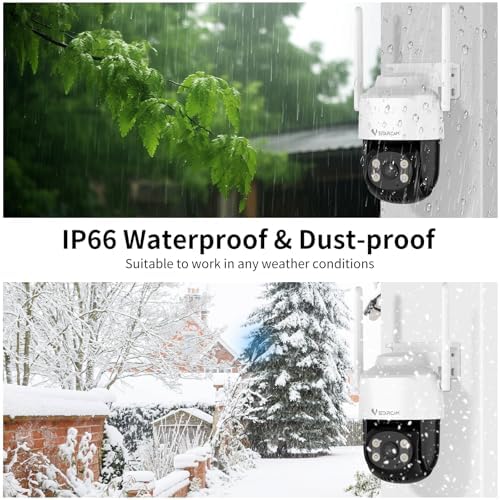VSTARCAM Outdoor Waterproof PT Network Camera, 1080P Wired Cameras for Home Secuirty Camera with Bluetooth Connection, Color Night Vision, Motion Detection & Tracking,Light & Siren Alarm, SD/Cloud 03