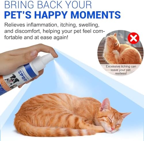Hydrocortisone Spray for Dogs and Cats, Hot Spot Treatment & Itch Relief Spray for Dogs, Dog Hydrocortisone Sprays Soothes Irritated Dry Itchy Skin, Allergies & Dermatitis - Gentle and Safe, 120ml
