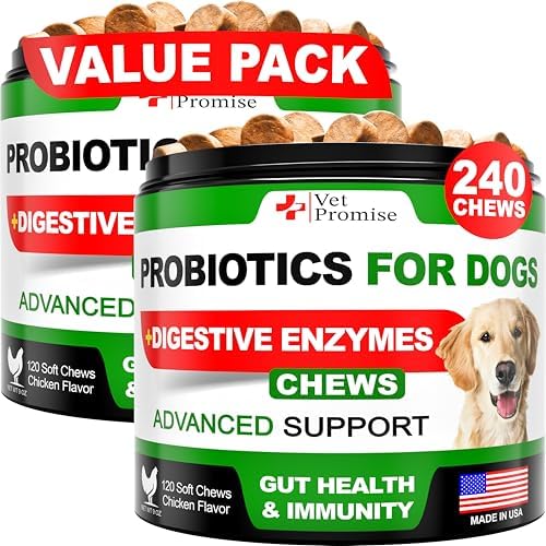 (2 Pack) Probiotics for Dogs - 240 Ct, Dog Probiotics and Digestive Enzymes