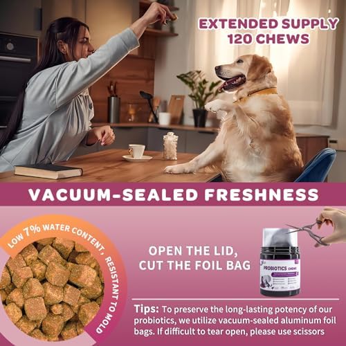 NATURE TARGET Probiotics for Dogs, 120 Soft Chews, Chicken Flavor