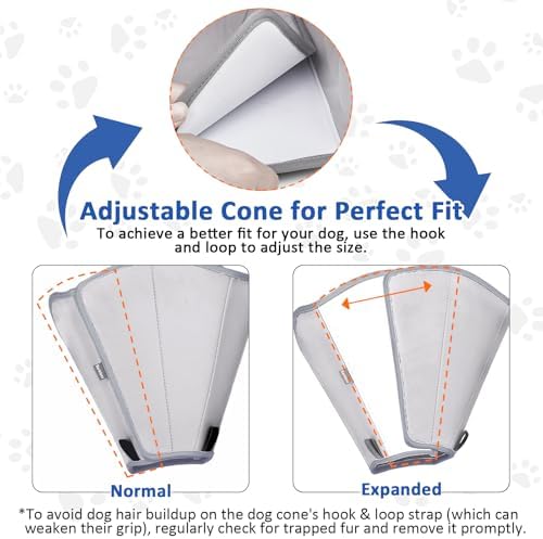 BARKLESS Soft Dog Cone for Large Dogs After Surgery, Fabric E Collar