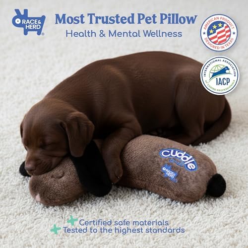Race&Herd CuddleBun Heartbeat Puppy Toy Sleep Aid — Cuddler Pillow (Cocoa)