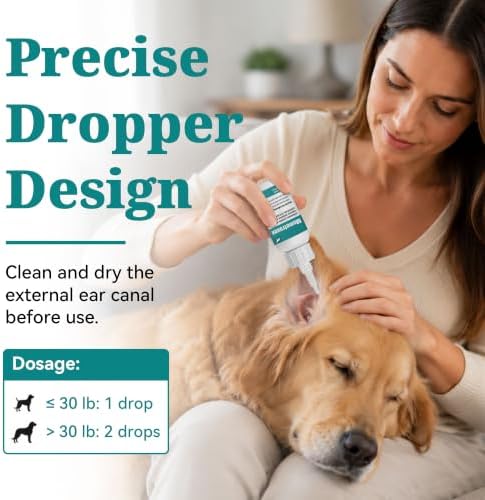 Dog Ear Infection Relief for Dogs, Helps Soothe Itching, Redness & Irritation, Supports Dogs with Otitis Externa & Yeast-Related Ear Discomfort, Promotes Healthy Ear Condition, 1.01 fl oz (30 mL)