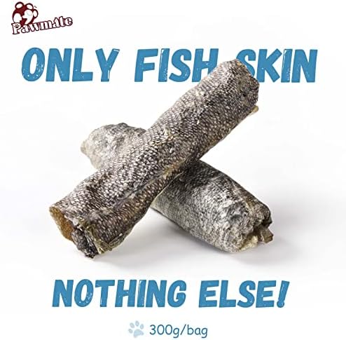 Pawmate Dog Treats Natural Cod Skin Rolls Fish Skin Dog Chews 10.6 oz