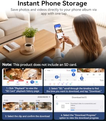 4K Wireless WiFi Indoor Security Camera with Bluetooth Speaker