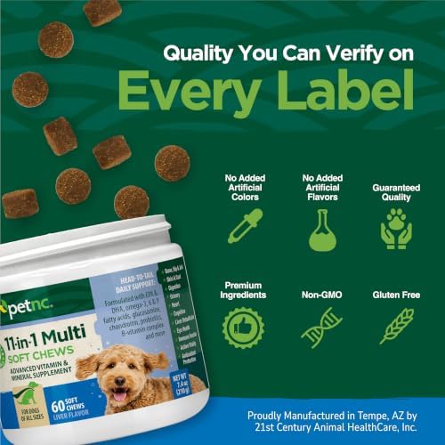 PetNC 11-in-1 Multivitamin Soft Chews for Dogs, 60 Count