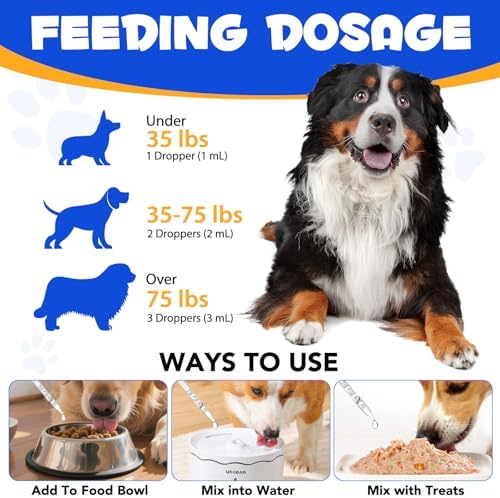 Taurine for Dogs, Taurine Liquid Supplement for Dogs, Daily Amino Acid Support for Heart Health, Vision & Immune Support, 2 FL OZ