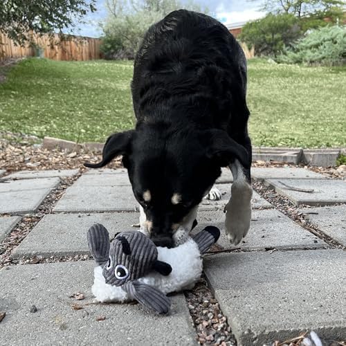 KONG Sherps Floofs – Plush Dog Toy with Flat Squeaker & Crackly Noise – Soft, Snuggly Cuddly Toy for Indoor Fetch & Gentle Play, Durable Lined Design (Moose/Sheep Combo)