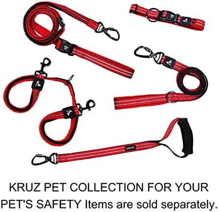 Dog Collar Bundle | Large Red (1", 21"-25") & Medium Black (3/4", 17"-21.5") | Reflective Adjustable Dog Collar with Soft Neoprene Padding & Heavy-Duty O-Ring | Durable Nylon Strap