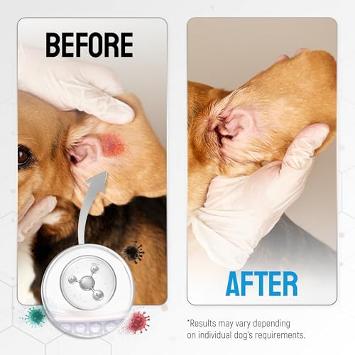 SILVER GRADE Dog Wound Spray Helps with Hot Spots, Irritations, Bites, Burns, Rashes, Itch, Scratching – Better Use with a Dog Cone to Stop Licking – Safe for Large and Small Breeds – 4 oz