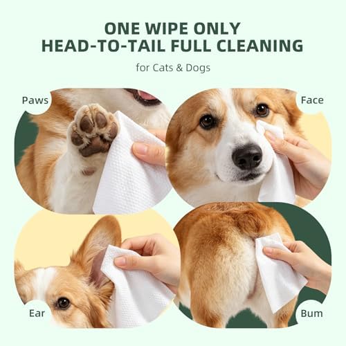 IMMHABI 400 Count Dog Wipes for Paws and Butt,Plant-Based Hypoallergenic Pet Wipes Cleansing & Deodorizing Wipes for Dogs Face and Body Wipes Cleaning Fur (White Tea)