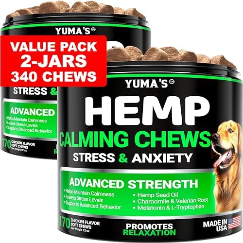 (2 Pack) Hemp Calming Chews for Dogs - 340 Ct - Advanced Dog Calming Chews