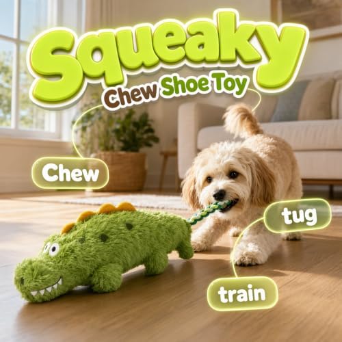 Yilia Fun Knotty Crocodile Dog Chew Toy for Interactive Play (Giraffe)