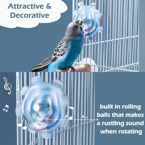 2pcs Bird Toys for Parakeets, Colorful Spinner Wheel (Rondom Color)