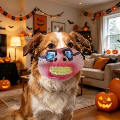 Scary Mask For Dogs, Head Realistic Masks, Latex Pet Face Costume For Small And Medium Dogs, Hilarious Pet Muzzle Accessory