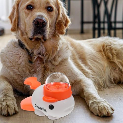 TOYANDONA Dog Treat Dispenser Interactive Food Dispensing Whale Shaped with Press and Rotate Design Made of Abs for Home and Travel Use