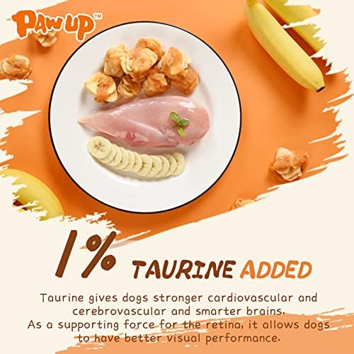 PAWUP Dog Treats Chicken Wrapped Banana Slice, Rawhide and Gluten Free, w/Taurine Low Fat Healthy Chewy Training Treats, for Small Medium Large Dogs, 12.5 oz