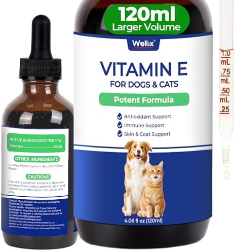Wellix 4.06 fl oz Vitamin E for Dogs and Cats for Healthy Skin and Coat