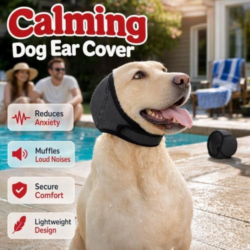 Dog Ear Muffs Noise Protection, Adjustable Noise Cancelling Ear Wrap