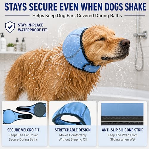 HOFI Dog Ear Cover for Bath: Waterproof Ear Protection to Keep Dog Ears Dry