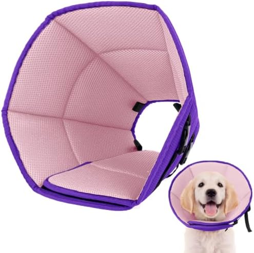 Allroaring Soft Dog Recovery Cone Adjustable Stop Licking Wounds Purple M