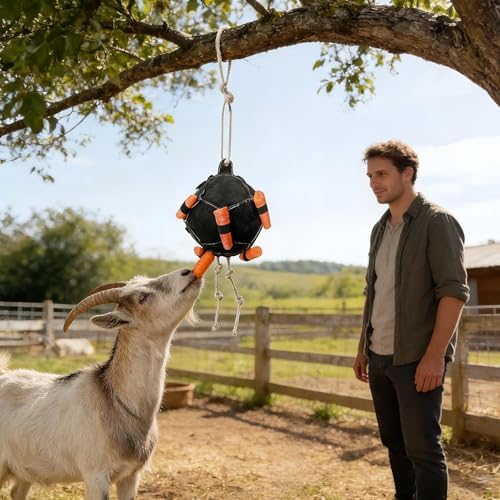 Fun Horse Carrot Feeder, Interactive Horse Treat Feeding Ball Toys, 4PCS Adjustable Enrichment Carrot Slow Dispenser for Horses Cattle Sheep Goat Barn Farm Livestock